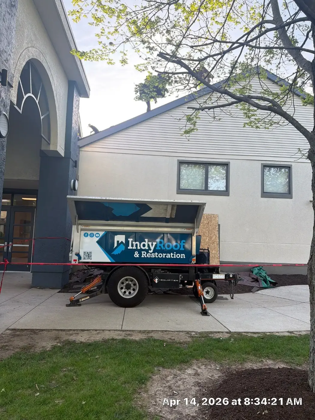 Tarping and dry-in on a Knightstown commercial roof