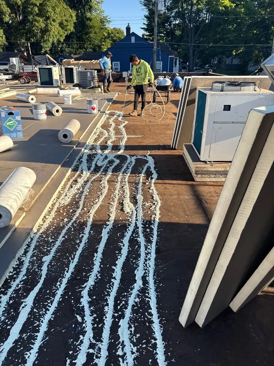 Tarping and dry-in on a Knightstown commercial roof